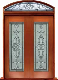 regent leadlight: double door +  two sidelights