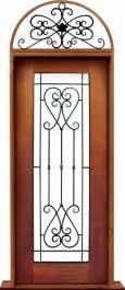 iron grille: double door + sidelight on left