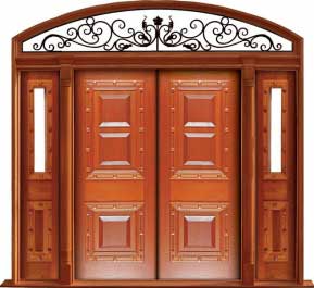 mediterranean: single door + sidelight on left