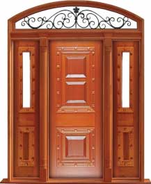 mediterranean: single door + sidelight on left